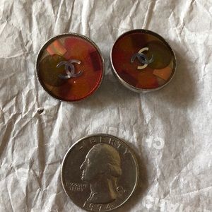 2 Authentic Warm Geometric Chanel Buttons